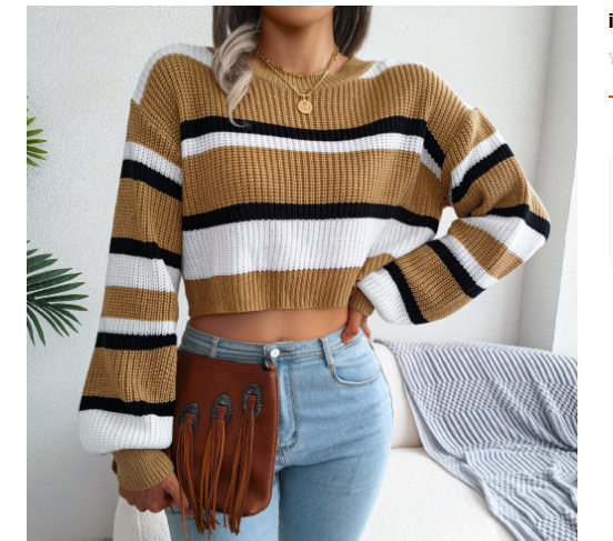 Lily – Colourblock Knit Jumper with Dropped Shoulders